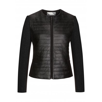 Modische Jacke CARLA mit Kunstlederbesatz /