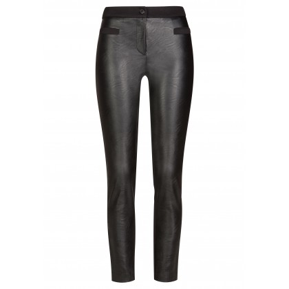 Modische Hose EMMA mit elegantem Kunstlederbesatz /