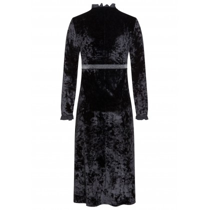Verträumtes Samtkleid IDA mit filigraner Stickerei /