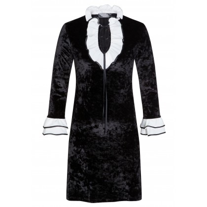 Elegantes Samtkleid ELENA mit extravaganten Volantsdetails /