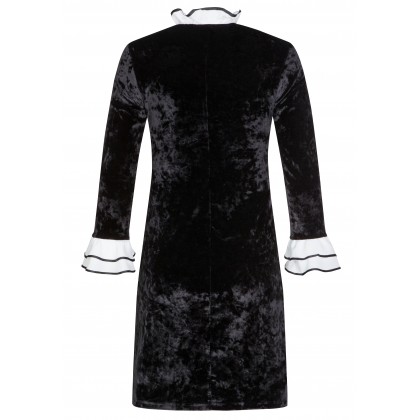 Elegantes Samtkleid ELENA mit extravaganten Volantsdetails /