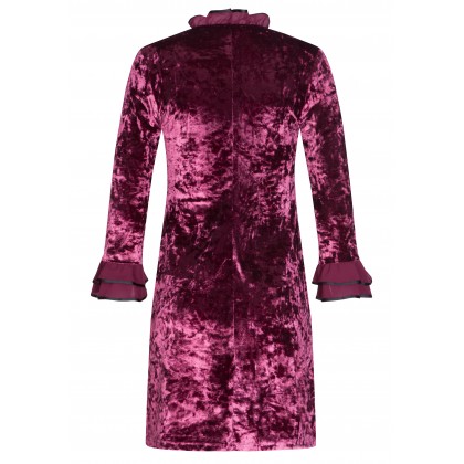 Elegantes Samtkleid ELENA mit extravaganten Volantsdetails /