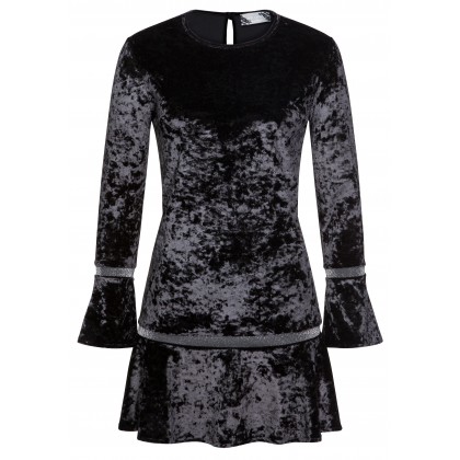 Stilvolles Samtkleid LILLY mit eleganten Volantsdetails /