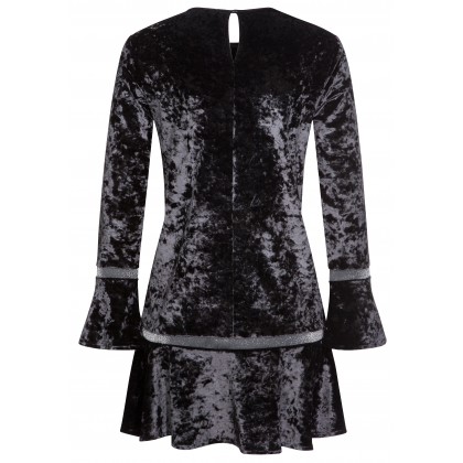 Stilvolles Samtkleid LILLY mit eleganten Volantsdetails /