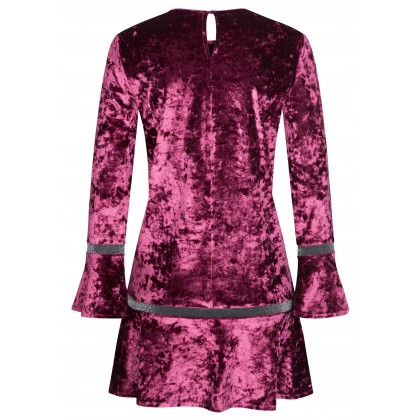Stilvolles Samtkleid LILLY mit eleganten Volantsdetails /