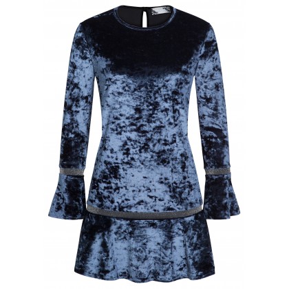 Stilvolles Samtkleid LILLY mit eleganten Volantsdetails /