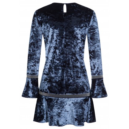 Stilvolles Samtkleid LILLY mit eleganten Volantsdetails /