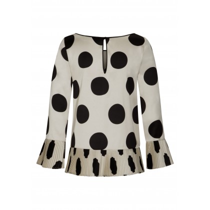 Stilvolle Bluse LIV mit plissierten Säumen /