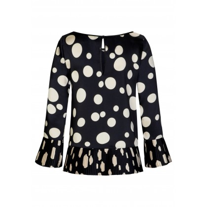 Stilvolle Bluse LIV mit plissierten Säumen /