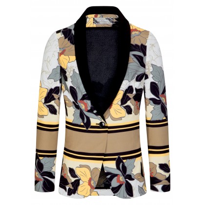 Eleganter Blazer MIRA mit Blumen-Dessin /