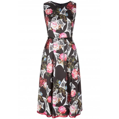 Stilvolles Kleid AVA mit edlem Blumenmuster /