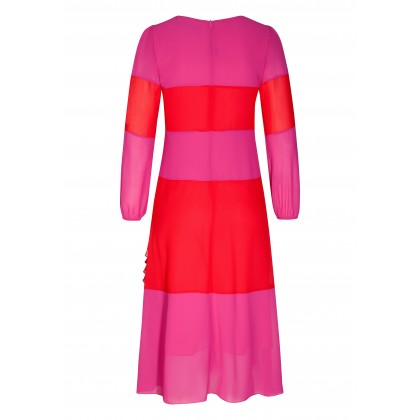Stilvolles Kleid STELLA mit modischem Streifen-Dessin /
