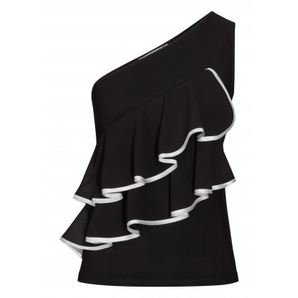 Edles Top SELINA mit modischem One-Shoulder Träger /