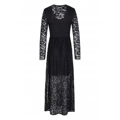 Edles Maxikleid ANNINA in feiner Spitzen-Optik /
