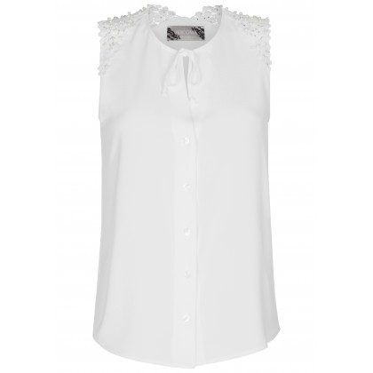 Bezaubernde Bluse ROSA mit edlen Perlen-Details /
