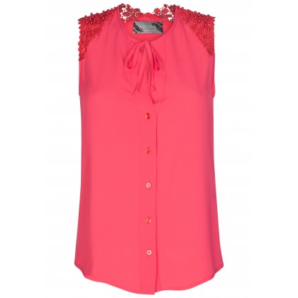 Bezaubernde Bluse ROSA mit edlen Perlen-Details /