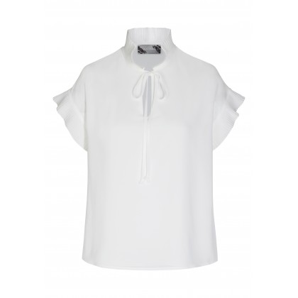 Stilvolle Bluse ULLA mit feinen Plissee-Falten /