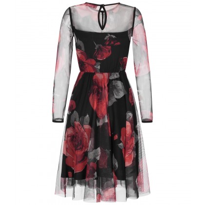 NICOWA - Raffiniertes Kleid ONILVA mit edelm Rosen-Design /