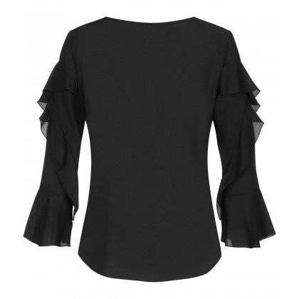 NICOWA - Fließende Bluse OTONINA mit Volants-Details /