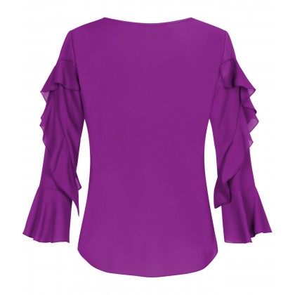 NICOWA - Fließende Bluse OTONINA mit Volants-Details /