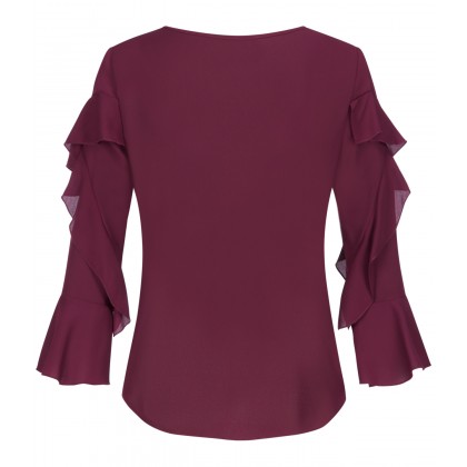 NICOWA - Fließende Bluse OTONINA mit Volants-Details /