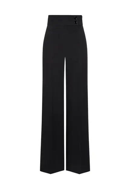 Nicowa Elegant COREANA high-waisted trousers with wide leg in BLACKarticle number NC3A02016029E-002