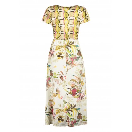 Patterned IDALINA maxi dress in a wrap-around look /