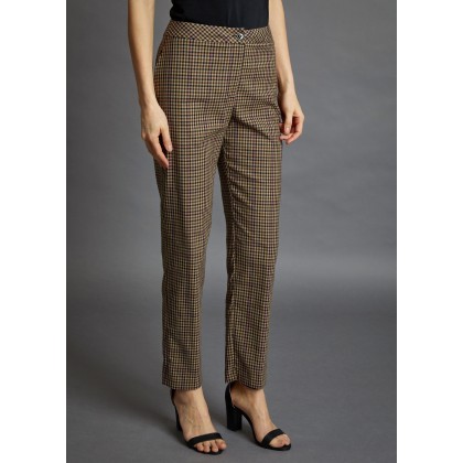 Lange Hose mit Pepita-Muster und Streifen – MIKOLA /