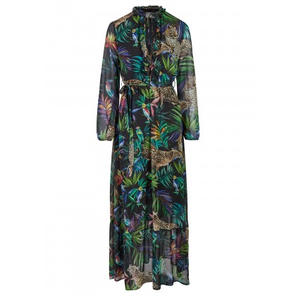 Maxi-Dress with tropical all-over-print - ANIWA /