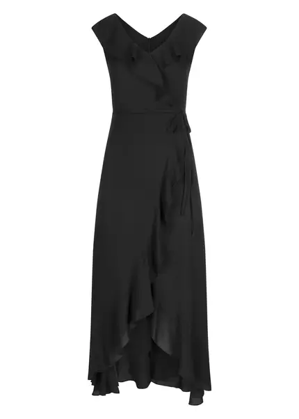 Nicowa Elegant chiffon dress with plain-coloured fabric – DINOWA in BLACKarticle number NC6A22001019E-002