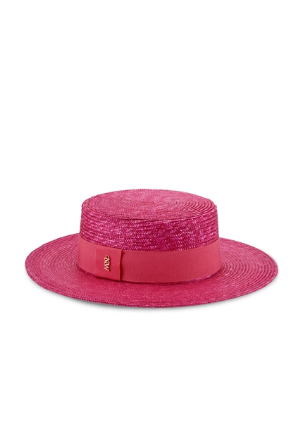 Nicowa Boater straw hat with band - MONTAPINO in Pinkarticle number NC8A11601094E-139