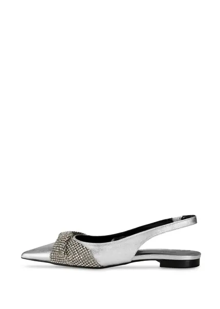 Nicowa Slingback ballerinas with crystal appliqué CRISOLI in SILVERarticle number NC9A12704031E-088