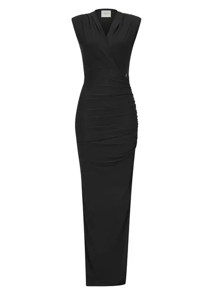 Nicowa Draped maxi dress in jersey - MICATE in BLACKarticle number NC9A1401519E-002