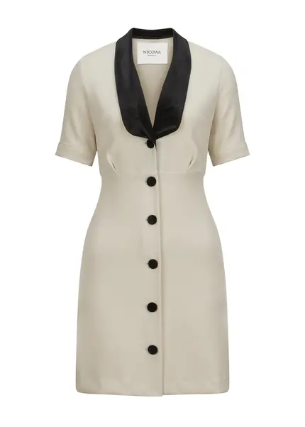 Nicowa Mini dress with lapel collar - AWINALA in CREAMarticle number NC9A22903012E-072