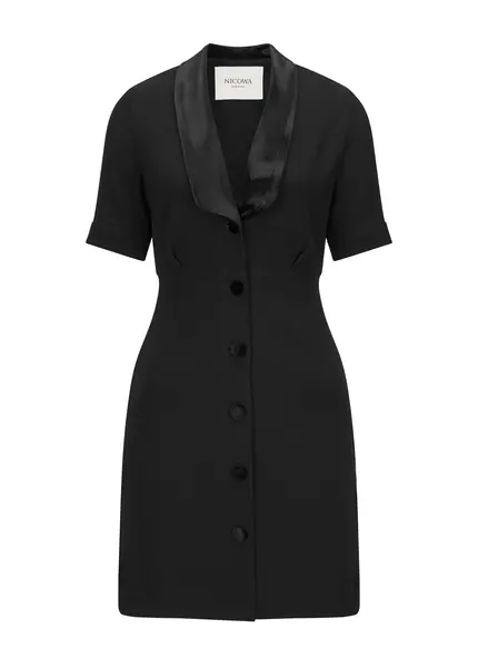 Nicowa Mini dress with lapel collar - AWINALA in BLACKarticle number NC9A22903019E-002