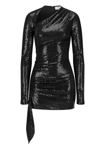 Nicowa Draped Sequin Mini Dress - ANILOWA in BLACKarticle number NC9A22909019E-002