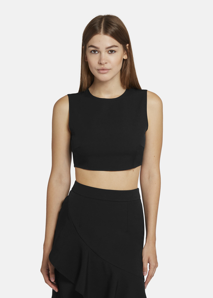 Cropped Twill Top- LOWICA, BLACK Detailansicht 2