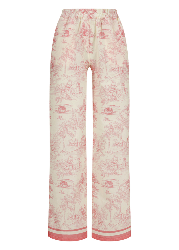 Sommerhose in Toile-de-Jouy-Print - JALIKO, ROSE Frontansicht