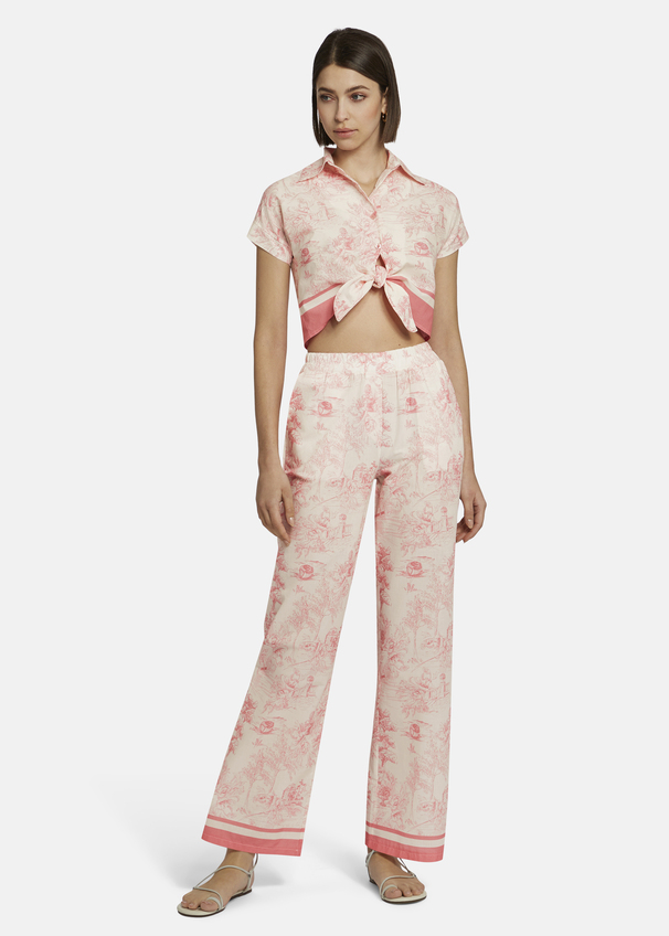 Sommerhose in Toile-de-Jouy-Print - JALIKO, ROSE Rückansicht