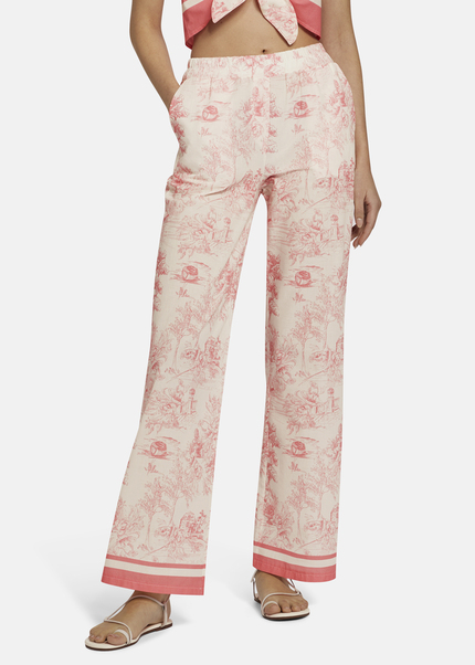 Sommerhose in Toile-de-Jouy-Print - JALIKO, ROSE Detailansicht 2