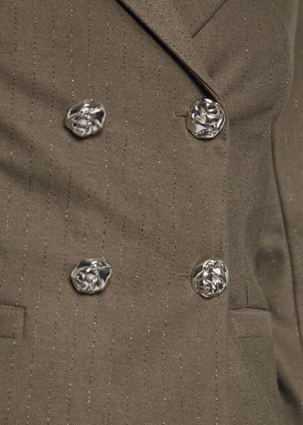 CARLOWIA, OLIVE PINSTRIPE 