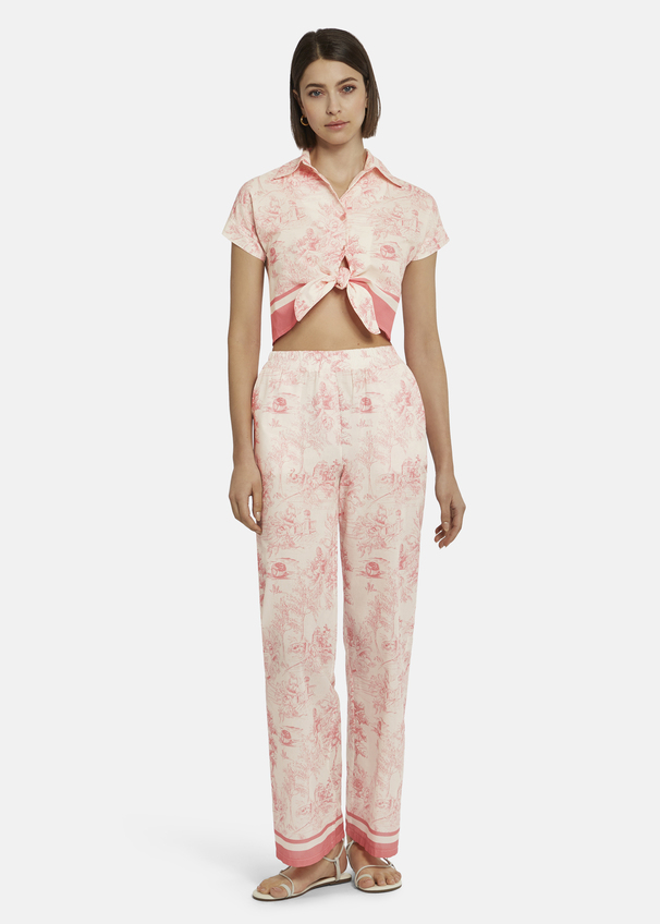 Shirt with toile de Jouy print - PLICALO, ROSE Rückansicht