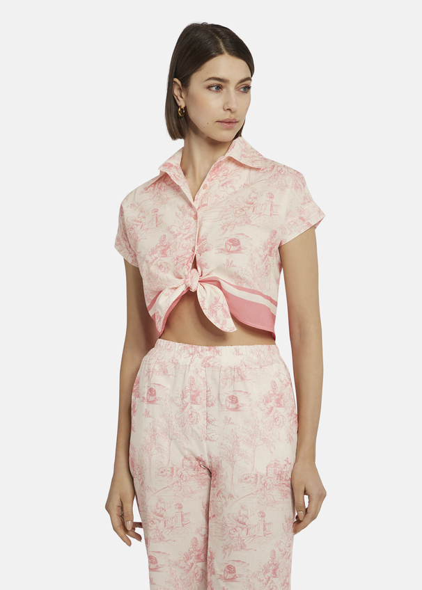 Shirt with toile de Jouy print - PLICALO, ROSE Detailansicht 2