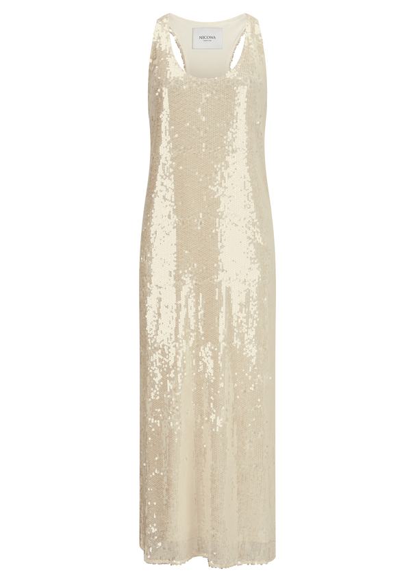 Straight-cut sequin dress - GIOWIA, White Frontansicht