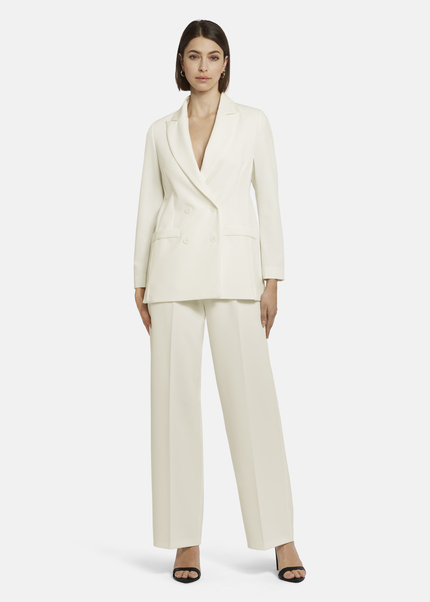Wide-leg twill pants - VINIWA, White Rückansicht