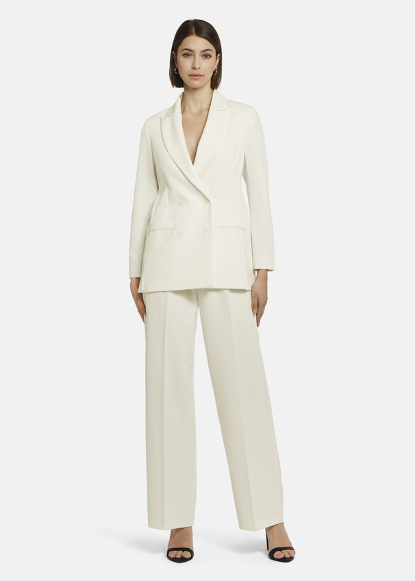 Wide-leg twill pants - VINIWA, White Rückansicht