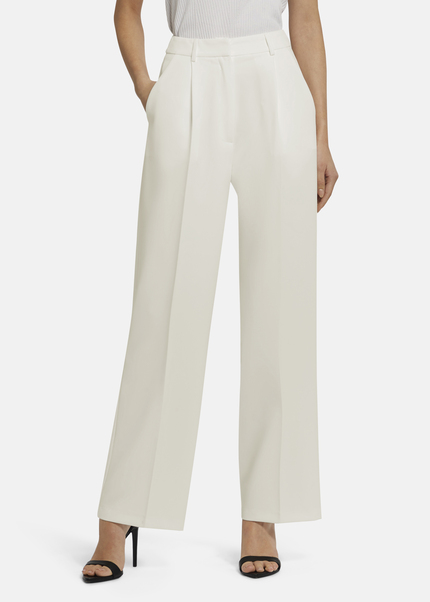 Wide-leg twill pants - VINIWA, White Detailansicht 2