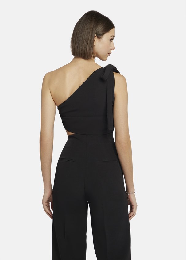 Asymmetrical jumpsuit with shoulder tie - AMOLIWA, Black Detailansicht 1