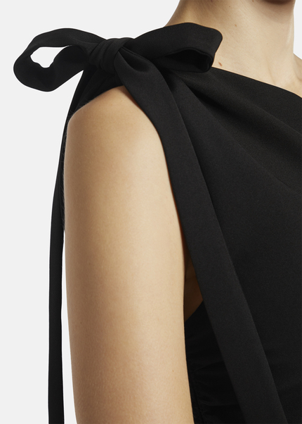 Asymmetrical jumpsuit with shoulder tie - AMOLIWA, Black 